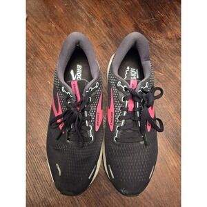 Brooks Ghost 14 Running Shoes Black Pink And Mint Womens Size 10